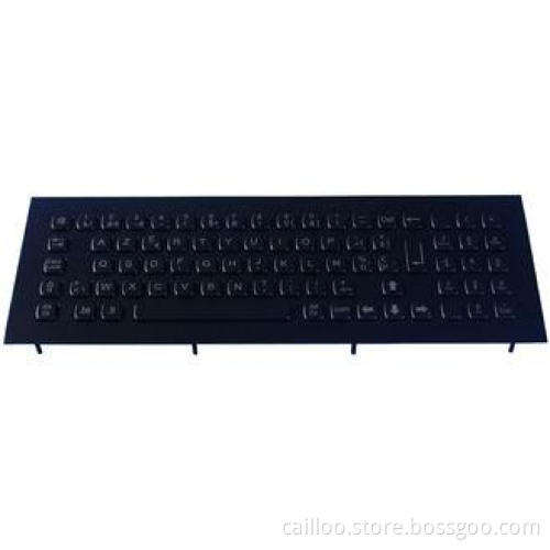 Scrachproof panel mount black metal keyboards with high and